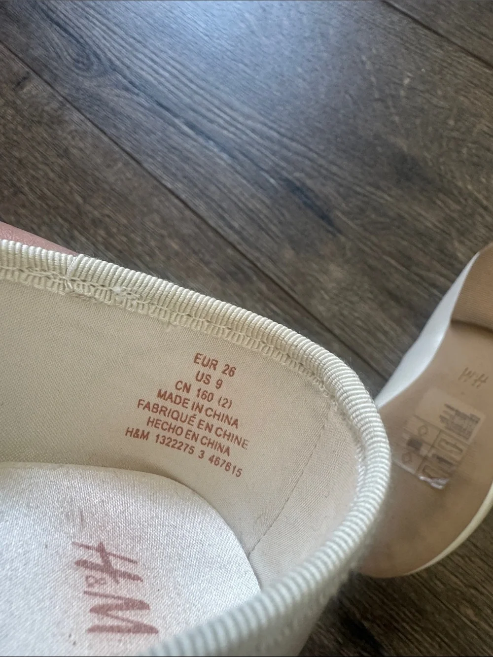 H&M Girls Cream Pearl-Accent Mary Jane Dress Shoes